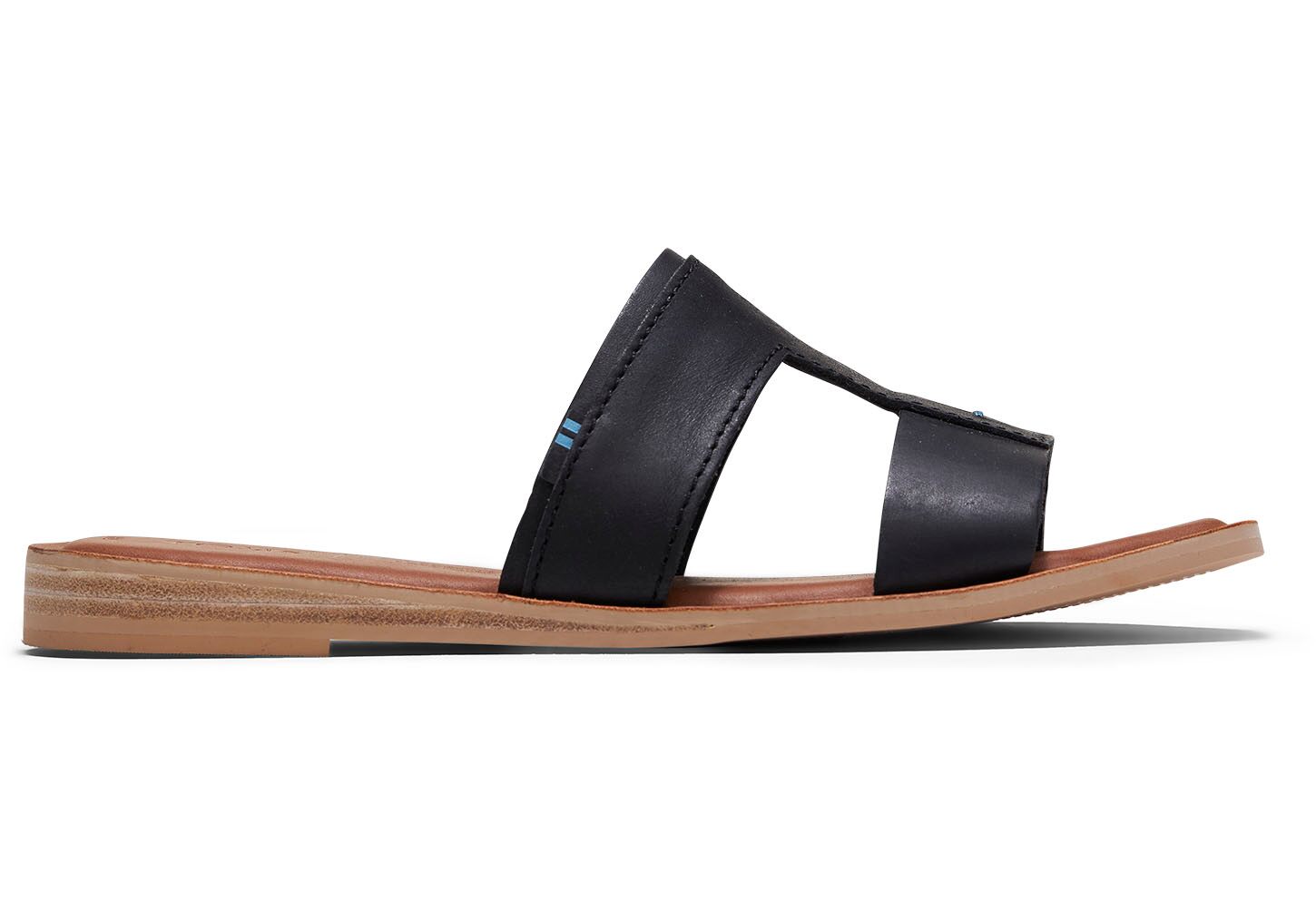 Toms Seacliff Vegetable Tanned Leather - Womens Sandals - Black - NZ - 017635SFN